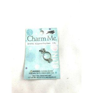 Engagement Ring Charm silver metal NWT